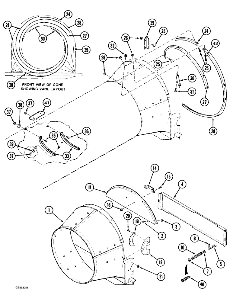 Схема запчастей Case IH 1682 - (9-048) - CONE AND VANES (09) - CHASSIS ATTACHMENTS