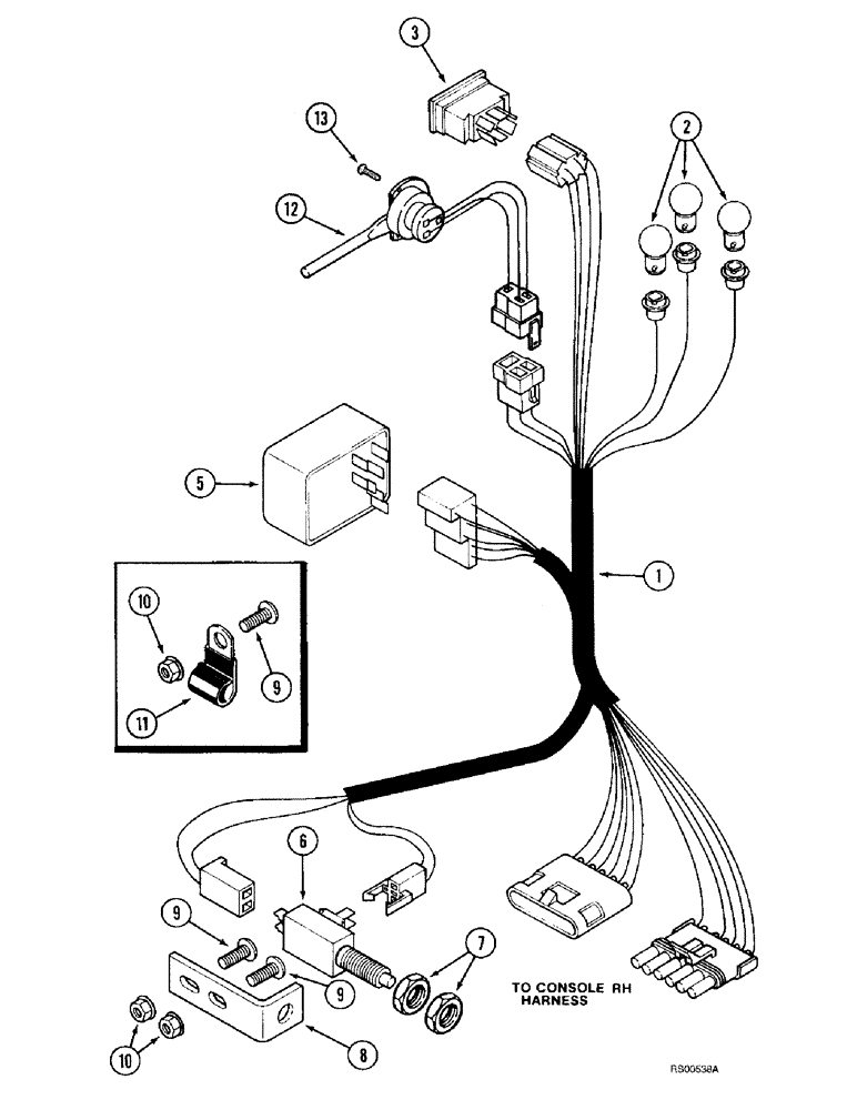 Схема запчастей Case IH 1680 - (4-04) - STEERING COLUMN HARNESS (06) - ELECTRICAL