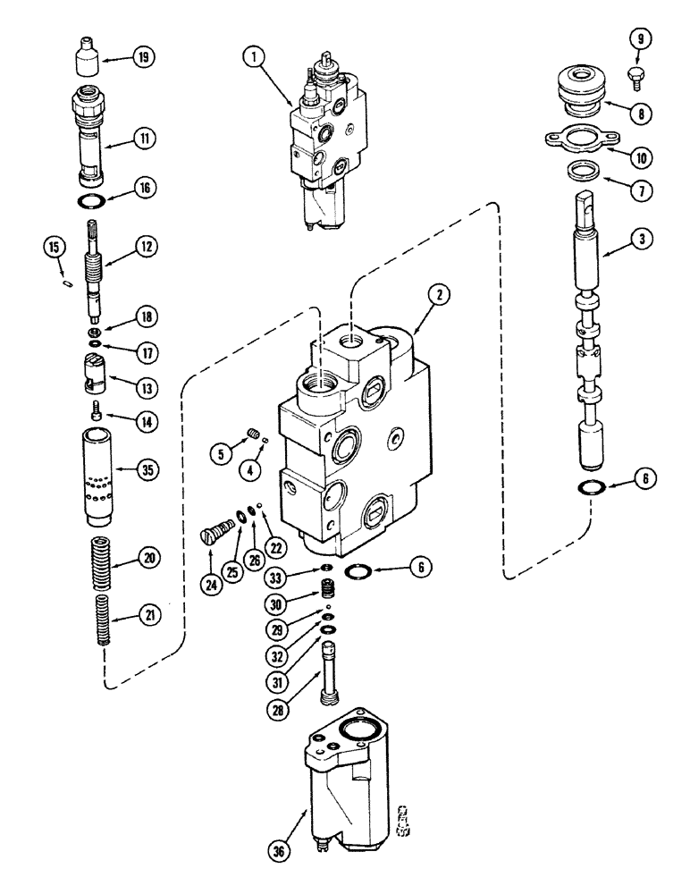 Схема запчастей Case IH 2594 - (8-072) - A162213 REMOTE VALVE BODY ASSEMBLY, WITHOUT LOAD CHECK (08) - HYDRAULICS