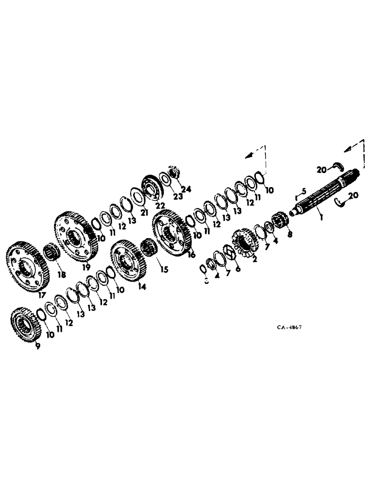 Схема запчастей Case IH 4568 - (07-07) - DRIVE TRAIN, MAINSHAFT, 4568 TRACTORS WITH SERIAL NO. 8855 AND BELOW (04) - Drive Train