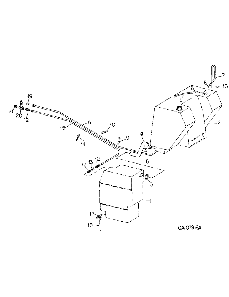 Схема запчастей Case IH 3088 - (12-14) - POWER, AUXILIARY FUEL TANK CONNECTIONS, 3088 AND 3288 TRACTORS WITH AUXILIARY FUEL TANK Power