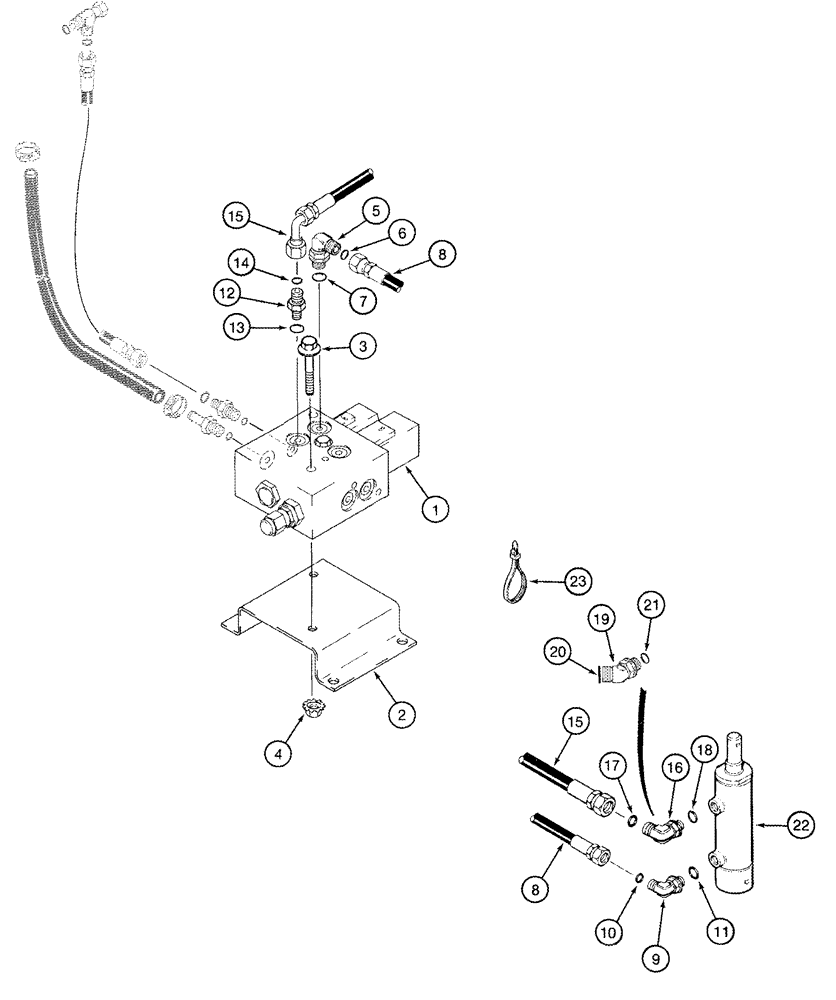 Схема запчастей Case IH 2344 - (08-24) - HYDRAULICS - FEEDER CLUTCH (07) - HYDRAULICS