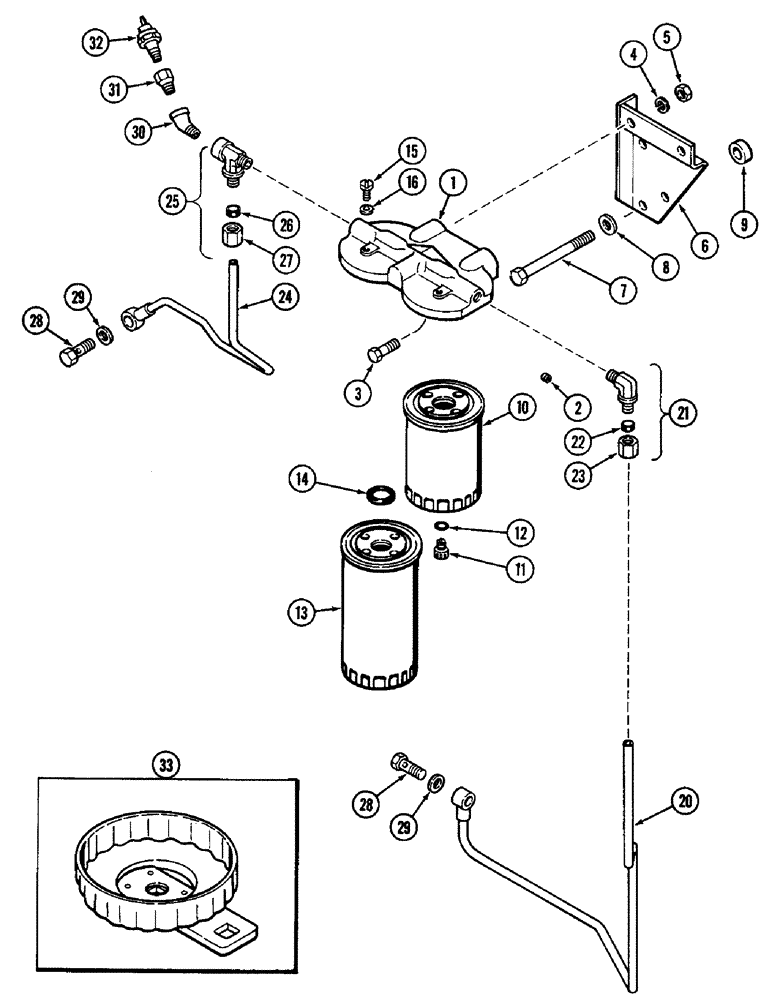 Схема запчастей Case IH 4890 - (3-62) - FUEL FILTER SYSTEM, 674 CUBIC INCH DIESEL ENGINE (03) - FUEL SYSTEM