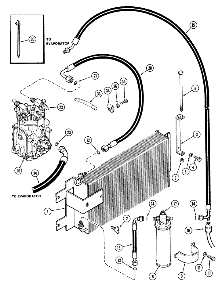 Схема запчастей Case IH 2394 - (9-152) - AIR CONDITIONING, CONDENSER AND RECEIVER-DRIER (09) - CHASSIS/ATTACHMENTS