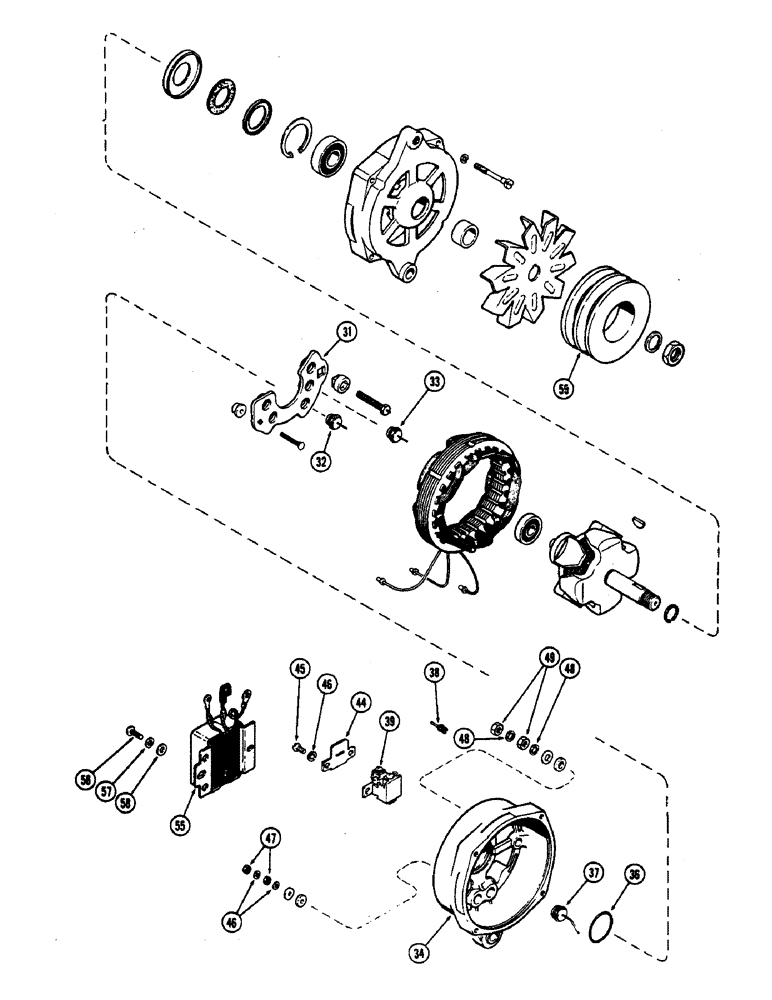 Схема запчастей Case IH 2470 - (120) - A45237 ALTERNATOR, PRESTOLITE NO. ALH5307-S, PRIOR TO P.I.N. 8825001, CONTD (04) - ELECTRICAL SYSTEMS