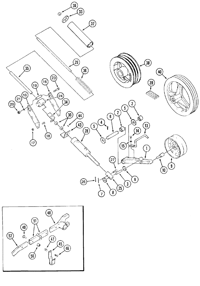 Схема запчастей Case IH 2366 - (09A-06) - SEPARATOR - DRIVE PULLEY AND IDLER (13) - FEEDER