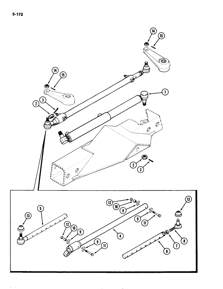 Схема запчастей Case IH 2294 - (5-172) - STEERING TIE RODS, 110 INCH (2 794 MM) WHEEL BASE (05) - STEERING