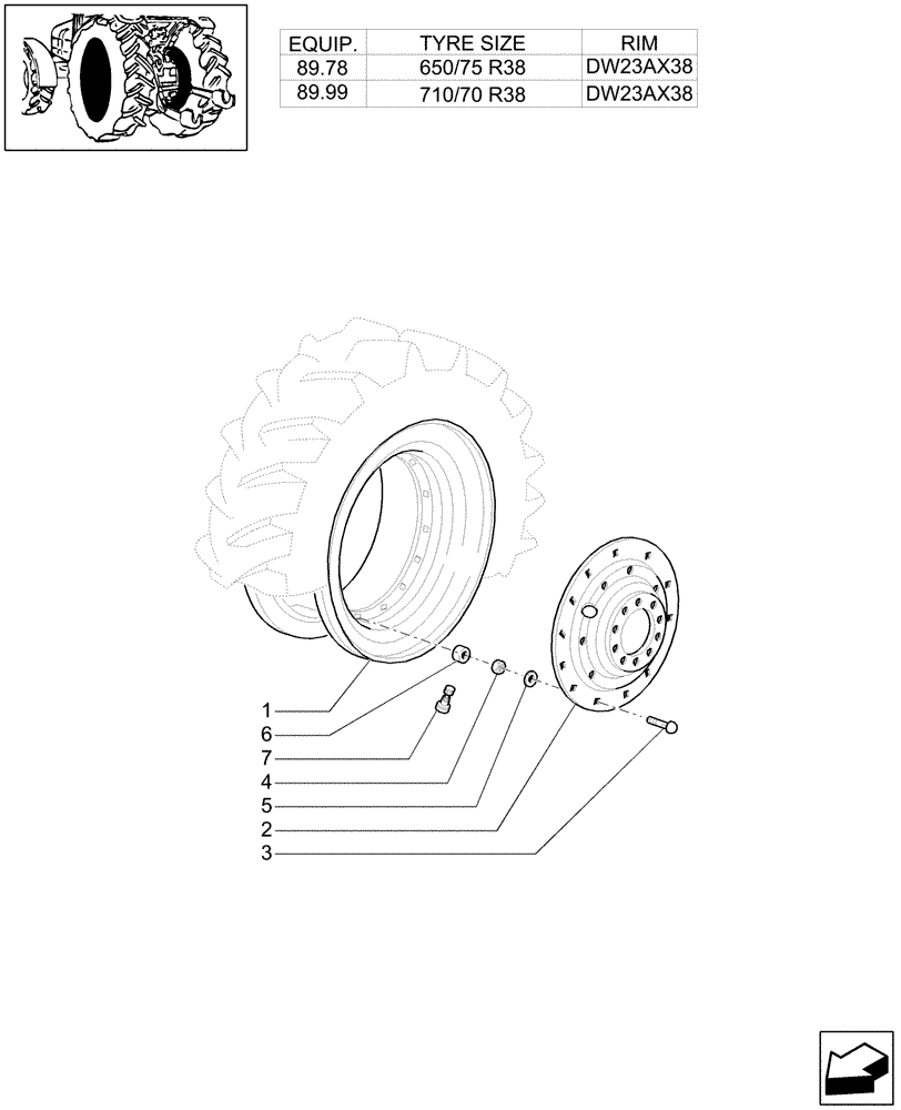 Схема запчастей Case IH PUMA 210 - (83.00[08]) - DRIVE WHEELS (11) - WHEELS/TRACKS