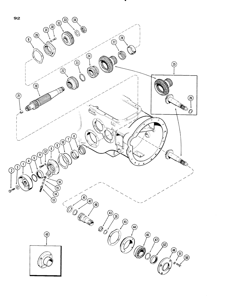 Схема запчастей Case IH 930-SERIES - (092) - TRANSMISSION, FIRST REDUCTION GEAR SHAFT (06) - POWER TRAIN