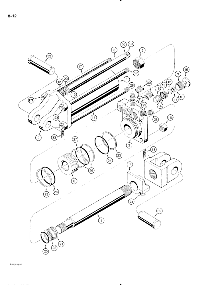 Схема запчастей Case IH 370 - (8-12) - TRANSPORT LIFT CYLINDER, 403842R94 (08) - HYDRAULICS