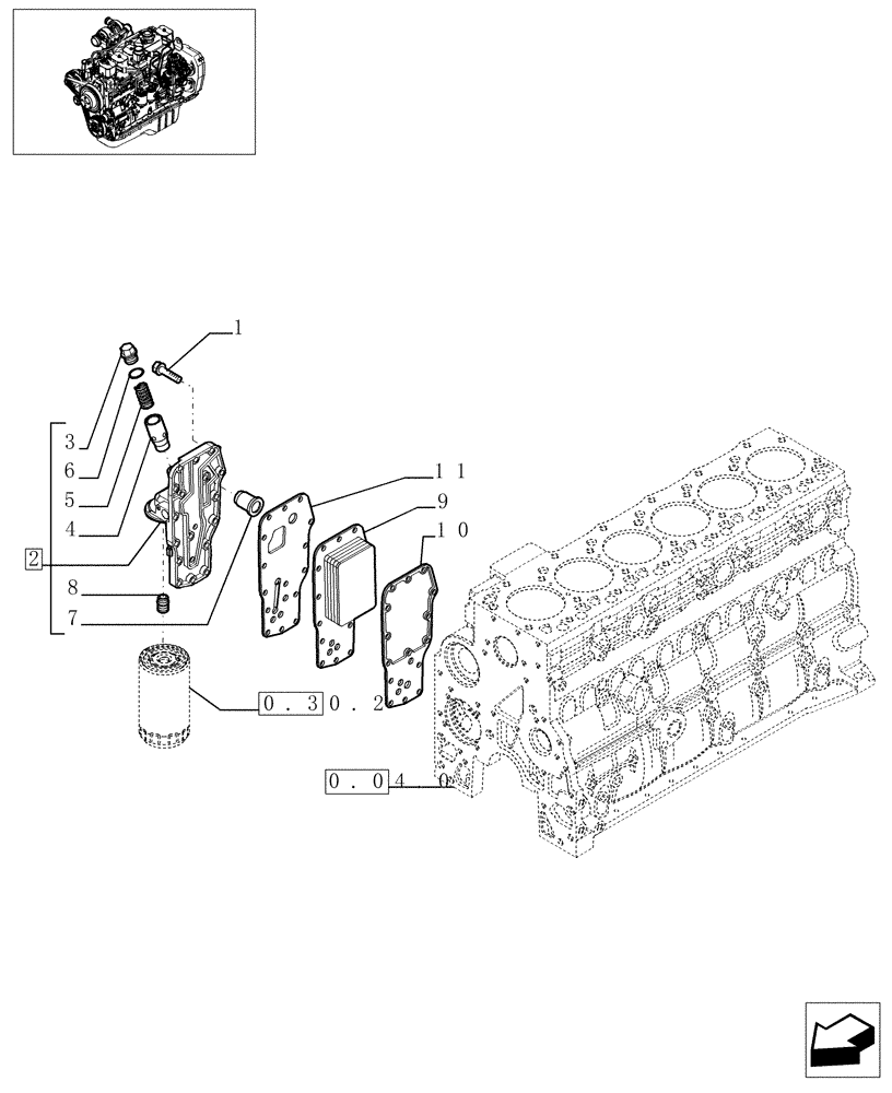 Схема запчастей Case IH F4GE0684G D600 - (0.31.5[01]) - HEAT EXCHANGER - ENGINE (4896805) 