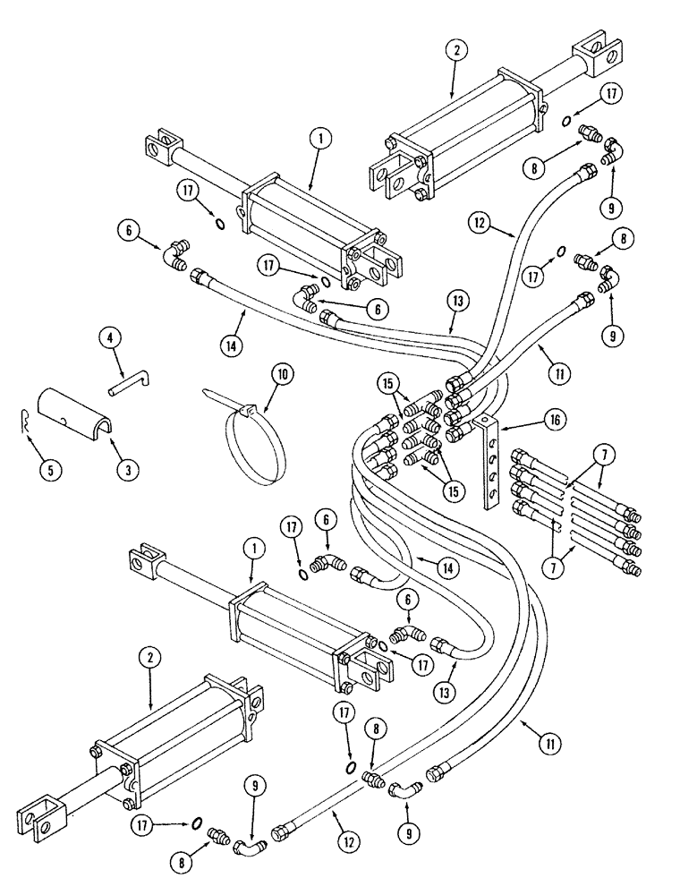 Схема запчастей Case IH 568 - (8-02) - HYDRAULIC CYLINDERS AND CONNECTIONS (08) - HYDRAULICS