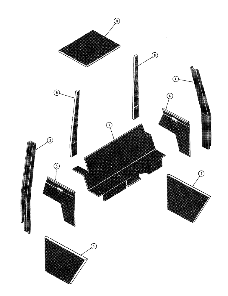 Схема запчастей Case IH 2470 - (280) - CAB, ACOUSTICAL COVERS (09) - CHASSIS/ATTACHMENTS