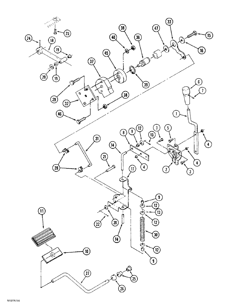 Схема запчастей Case IH 9370 QUADTRAC - (3-006) - THROTTLE AND DECELERATOR CONTROLS (03) - FUEL SYSTEM