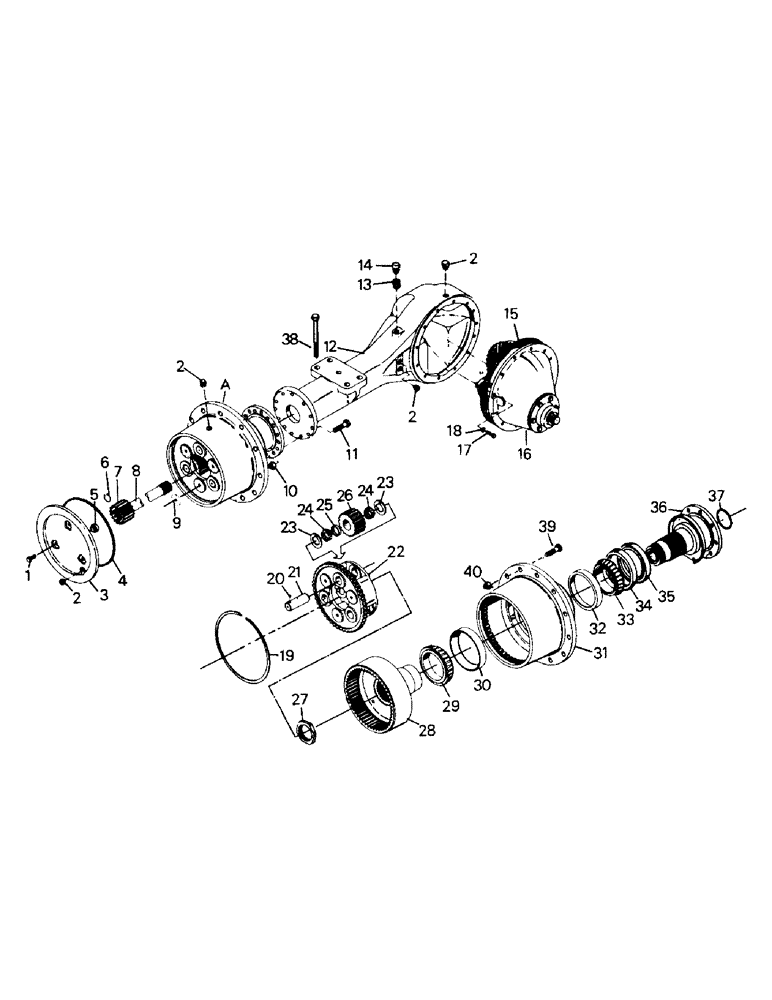 Схема запчастей Case IH ST225 - (04-47) - A305 AXLE ASSEMBLY, ST 220 ONLY (04) - Drive Train