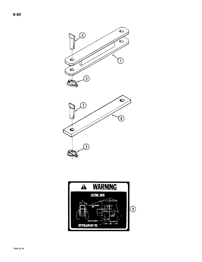 Схема запчастей Case IH 9190 - (9-80) - SHIPPING AND LIFTING ACCESSORIES (09) - CHASSIS/ATTACHMENTS