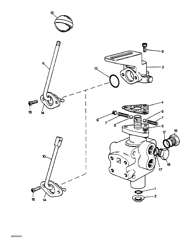 Схема запчастей Case IH 1210 - (8-56) - THREE-WAY SELECTOR VALVE (08) - HYDRAULICS