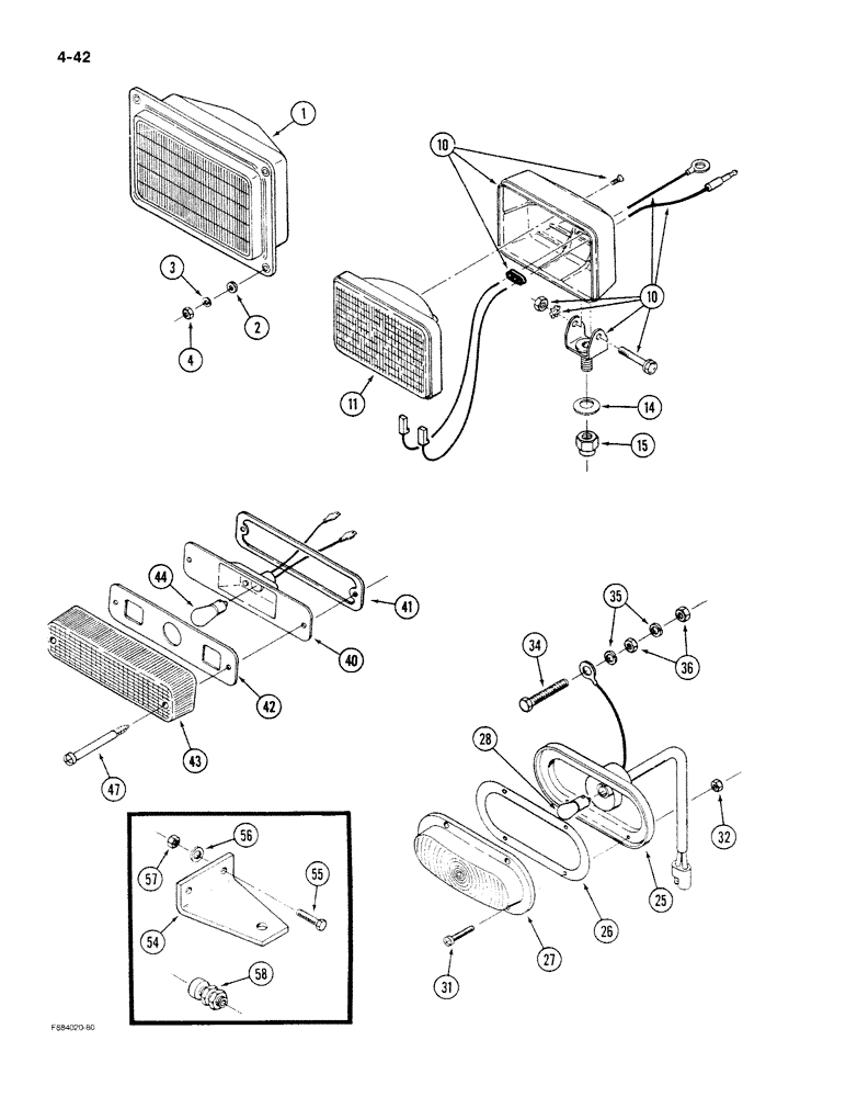 Схема запчастей Case IH STEIGER - (4-42) - HEAD LAMP ASSEMBLY (04) - ELECTRICAL SYSTEMS