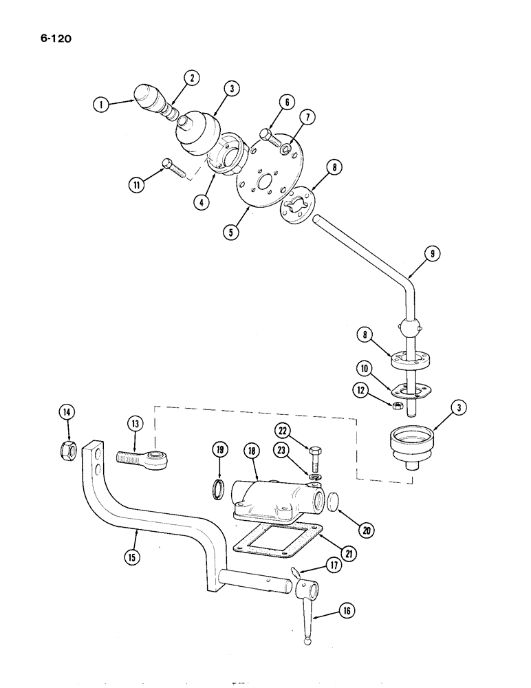 Схема запчастей Case IH 1194 - (6-120) - GEAR SHIFT LEVER, TRACTORS WITH CAB (06) - POWER TRAIN