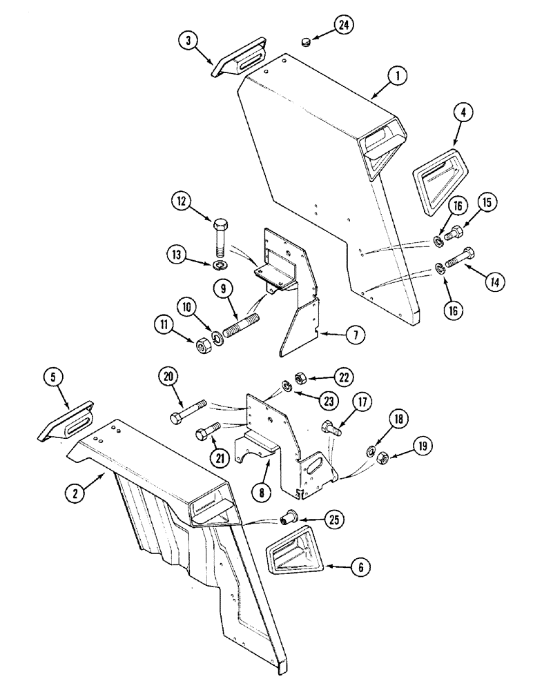 Схема запчастей Case IH 1394 - (9-428) - STANDARD REAR FENDERS AND MOUNTINGS, TRACTORS WITHOUT CAB (09) - CHASSIS/ATTACHMENTS