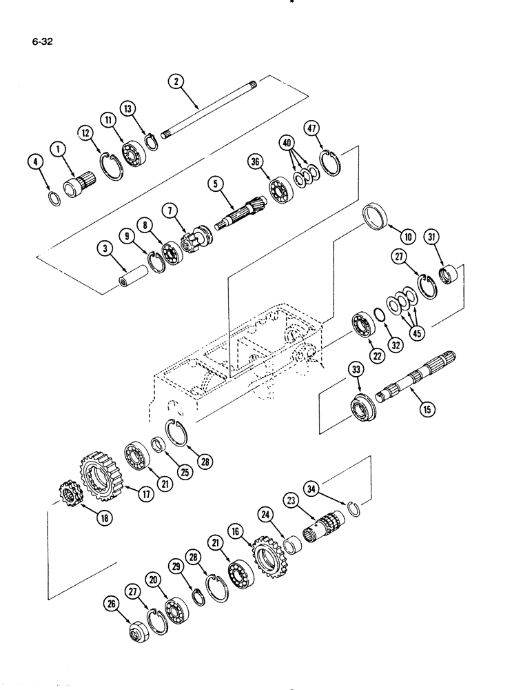 Схема запчастей Case IH 1130 - (6-32) - PTO, MECHANICAL DRIVE (06) - POWER TRAIN