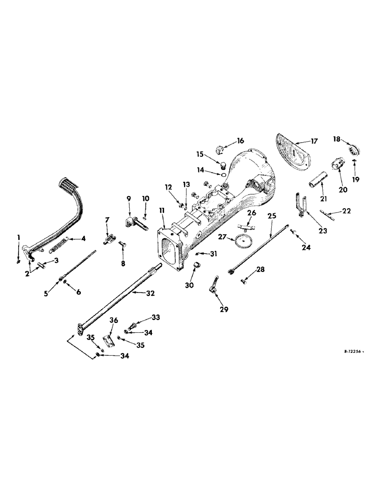 Схема запчастей Case IH 230 - (165) - CHASSIS, CLUTCH HOUSING, CONTROLS AND CONNECTIONS, FARMALL AND INTERNATIONAL 240 TRACTORS (12) - CHASSIS