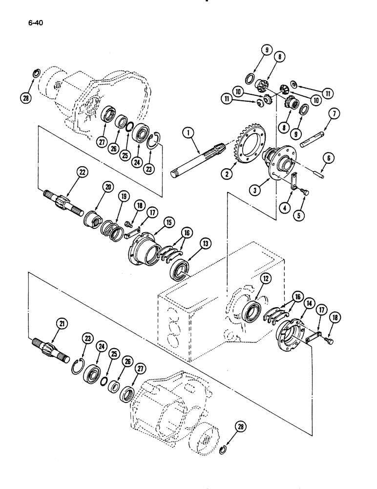 Схема запчастей Case IH 235 - (6-40) - DIFFERENTIAL, MECHANICAL TRANSMISSION (06) - POWER TRAIN