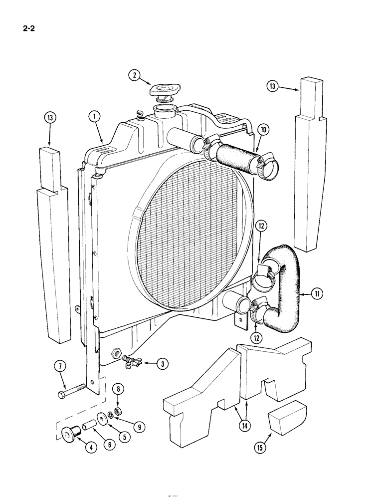 Схема запчастей Case IH 1194 - (2-02) - RADIATOR AND BAFFLES (02) - ENGINE