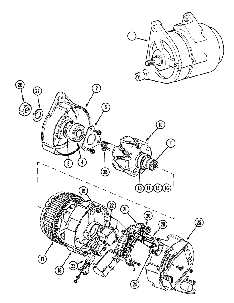 Схема запчастей Case IH 1494 - (4-078) - K307720 ALTERNATOR ASSEMBLY, ENGINES PRIOR TO P.I.N. 11431342 (04) - ELECTRICAL SYSTEMS