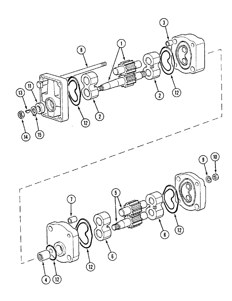 Схема запчастей Case IH 1494 - (8-290) - TANDEM HYDRAULIC PUMP - SUNDSTRAND (08) - HYDRAULICS