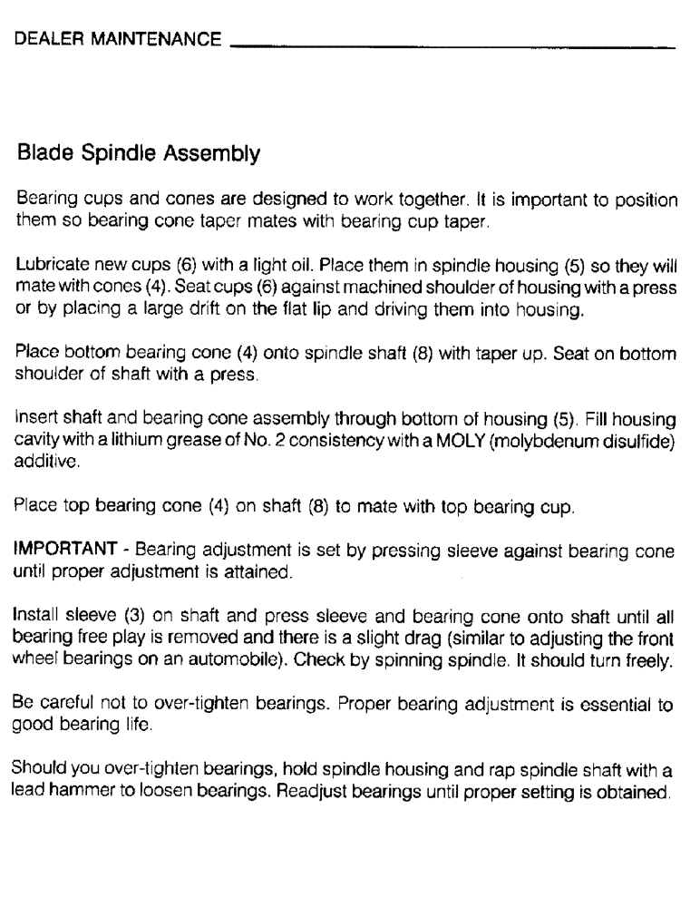 Схема запчастей Case IH M172 - (25) - DEALER MAINTENANCE, BLADE SPINDLE ASSEMBLY (05) - SERVICE & MAINTENANCE