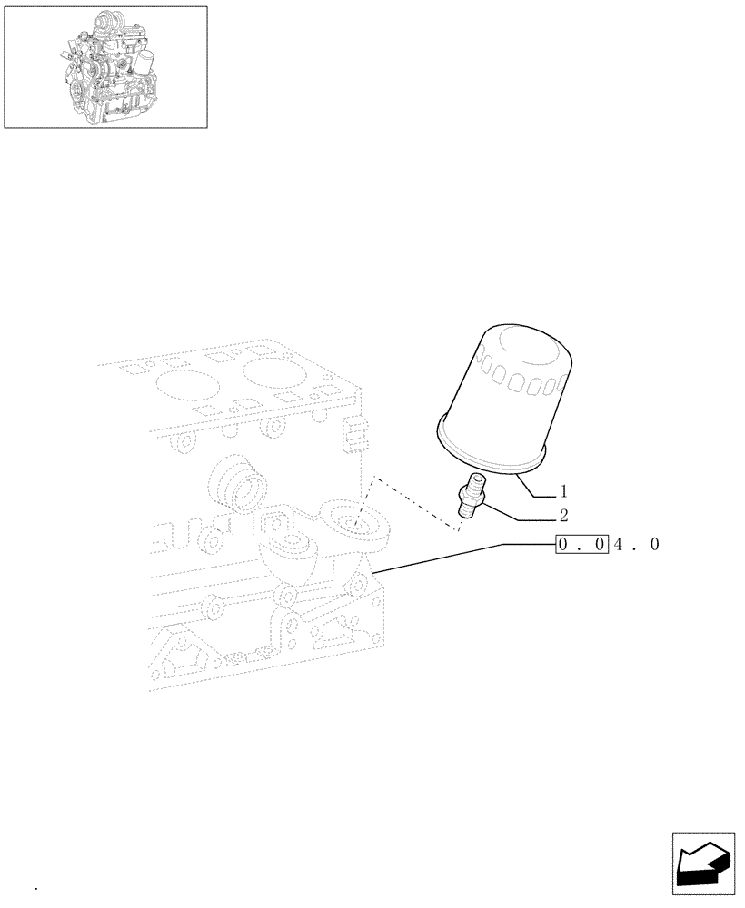 Схема запчастей Case IH JX75 - (0.30.2/02) - OIL FILTER (AFTER S/N 13287) (01) - ENGINE