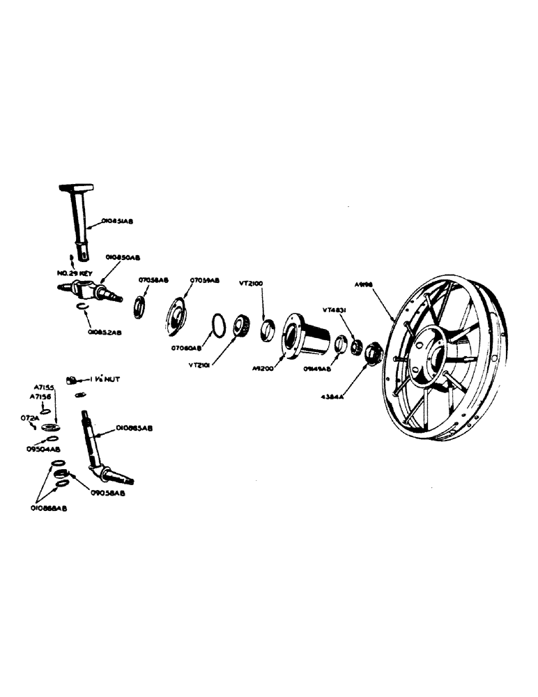 Схема запчастей Case IH 400-SERIES - (165) - STEERING FRONT WHEEL AND SKID RING, FOR GENERAL PURPOSE AND STANDARD FOUR WHEEL TRACTORS (05) - STEERING