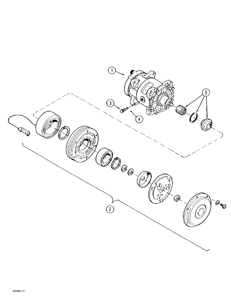 Схема запчастей Case IH 9380 QUADTRAC - (9-084) - CAB AIR CONDITIONING, COMPRESSOR ASSEMBLY (09) - CHASSIS/ATTACHMENTS