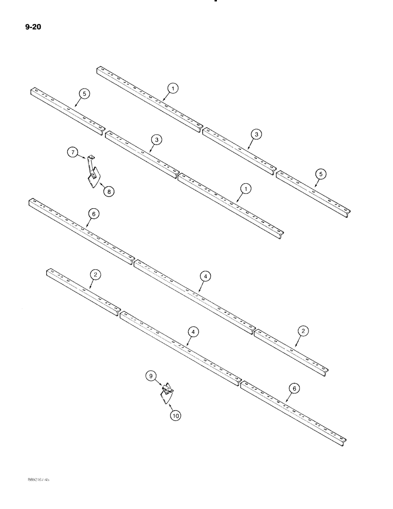 Схема запчастей Case IH 596 - (9-20) - SCRAPER SUPPORT (09) - CHASSIS/ATTACHMENTS