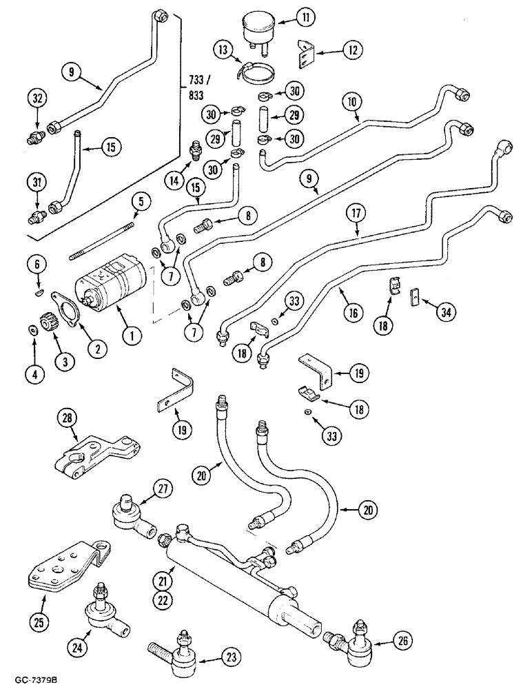 Схема запчастей Case IH 833 - (5-230) - POWER STEERING (05) - STEERING