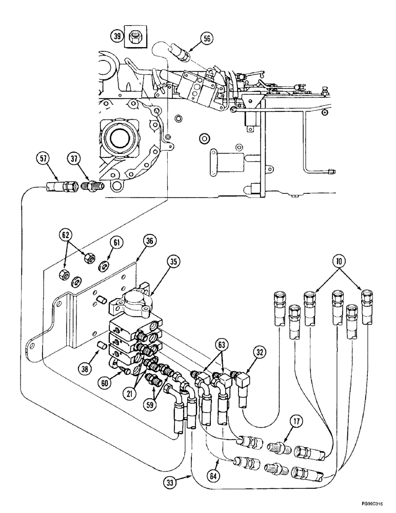 Схема запчастей Case IH L550 - (8-026) - HYDRAULICS - EXTERNAL VALVE (3 FUNCTION C70 - C100), W/OUT SELF LEVELING (08) - HYDRAULICS