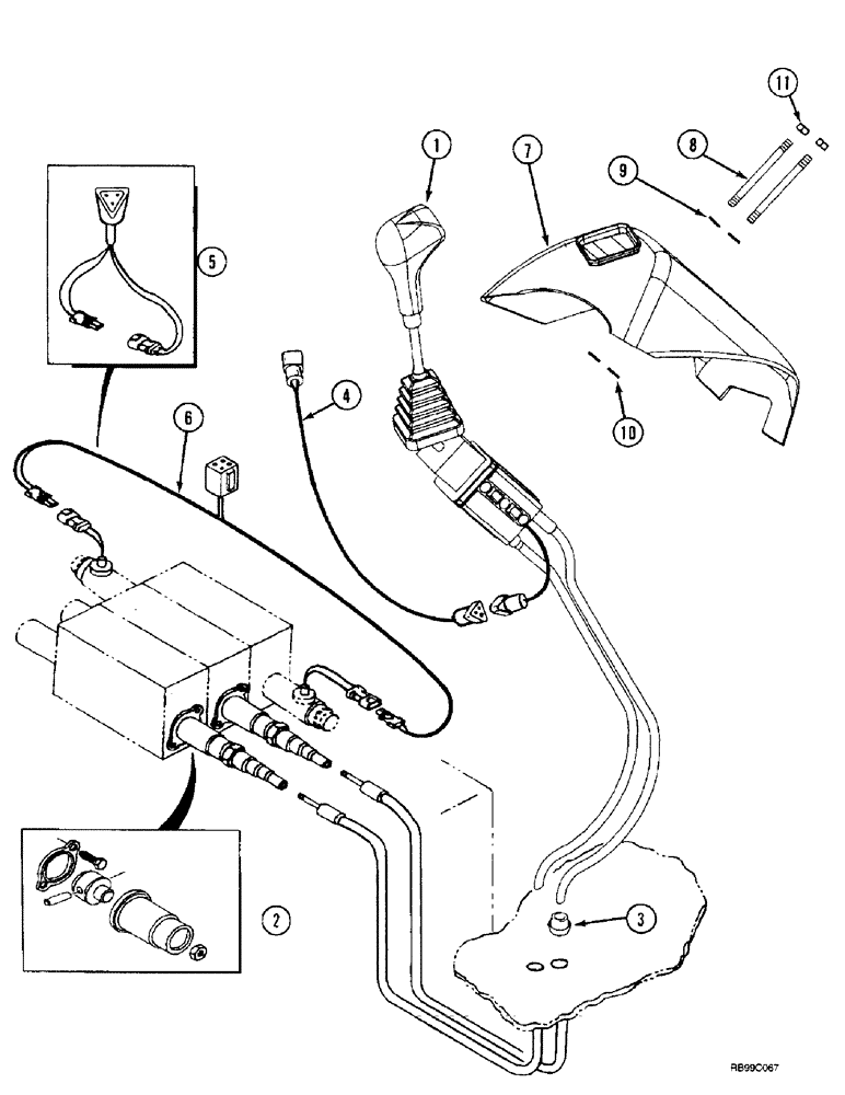 Схема запчастей Case IH L550 - (8-044) - HYDRAULIC CONTROLS - MOUNTING (3 FUNCTION CX70 - CX100) (08) - HYDRAULICS