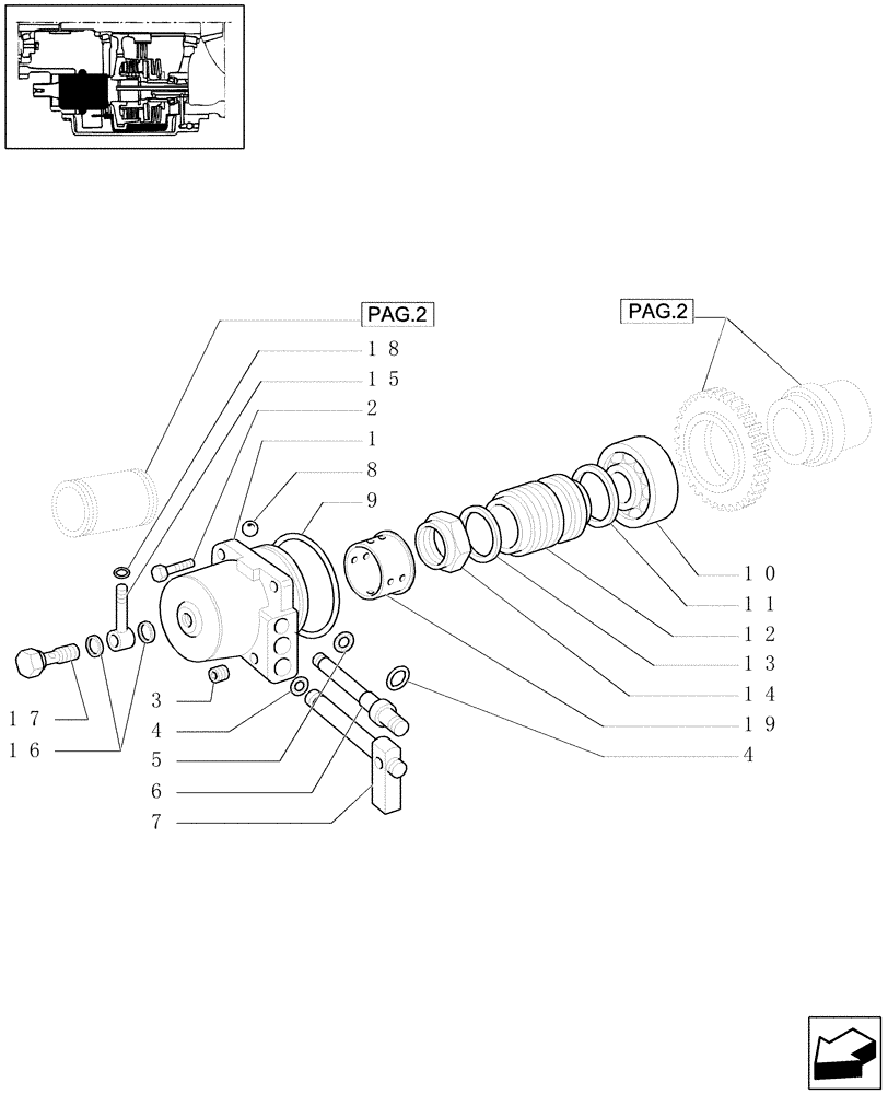 Схема запчастей Case IH JX1070U - (1.27.3[01]) - (VAR.271-272-274-276-296) (HI-LO) AND SYNCHRONIZED REVERSING GEAR - 30-40 KM/H - MANIFOLD AND PIPES (03) - TRANSMISSION