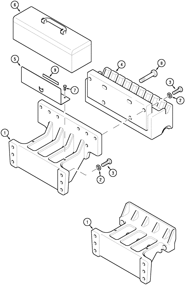 Схема запчастей Case IH MX100C - (09-02) - FRONT WEIGHT EXTENSION AND TOOLBOX (09) - CHASSIS