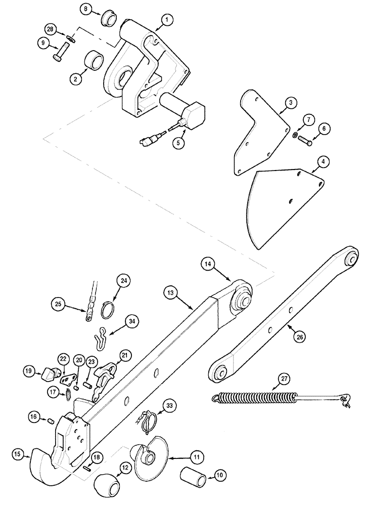 Схема запчастей Case IH MX100C - (09-63) - HITCH LOWER LIFT LINKS, MX80C, MX90C, CATEGORY II (09) - CHASSIS