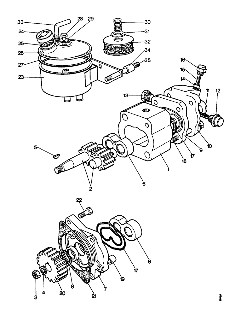 Схема запчастей Case IH 990 - (H22) - STEERING AND FRONT AXLE, PUMP AND RESERVOIR, HYDROSTATIC POWER STEERING - STANDARD 1212 TRACTORS Steering & Front Axle