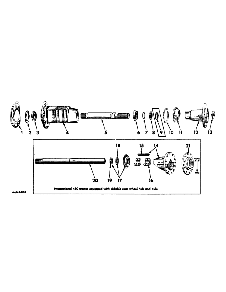 Схема запчастей Case IH 460 - (138) - REAR AXLE, REAR AXLE, INTERNATIONAL 460 SERIES EXCEPT HI-UTILITY (05) - REAR AXLE