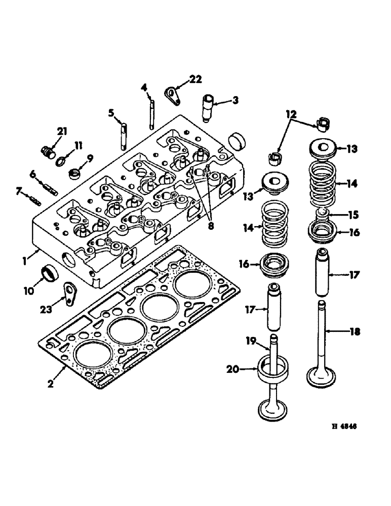 Схема запчастей Case IH 375 - (D-10) - D206 DIESEL ENGINE, CYLINDER HEAD (01) - ENGINE