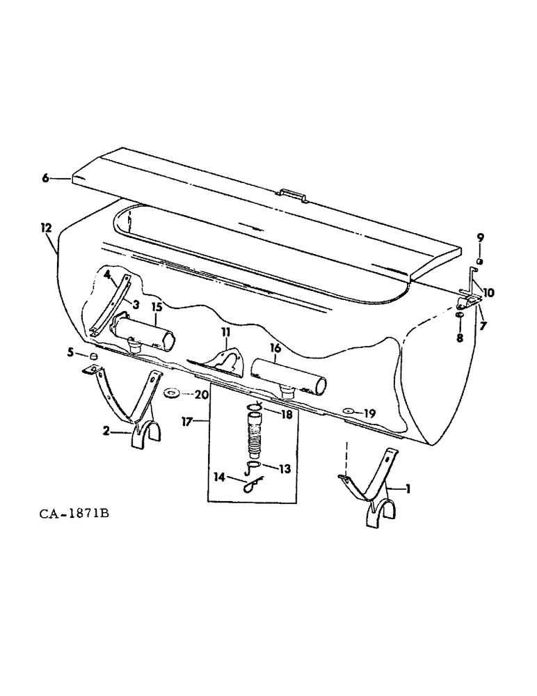 Схема запчастей Case IH 500 - (YA-07) - HOPPER AND RELATED PARTS, FOR ALL 6 ROW PLANTERS AND 4 ROW CONVERTIBLE TO 6 ROW NARROW PLANTERS 