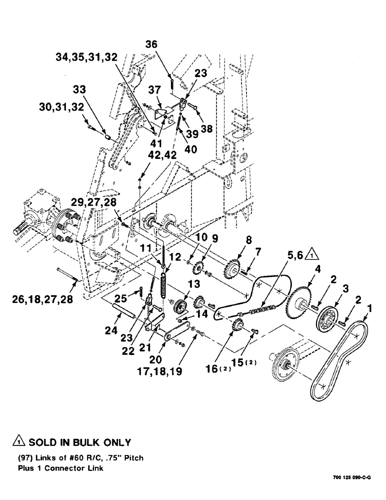 Схема запчастей Case IH 8465 - (2-18) - ROLLER DRIVE ASSEMBLY, PICKUP AND LOWER Driveline