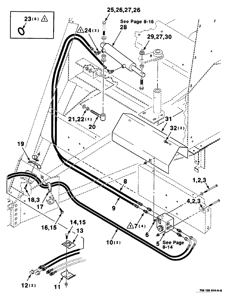 Схема запчастей Case IH 8435 - (8-10) - THREADER HYDRAULIC ASSEMBLY, SERIAL NUMBER CFH0124001 THOUGH CFH0124137 (07) - HYDRAULICS