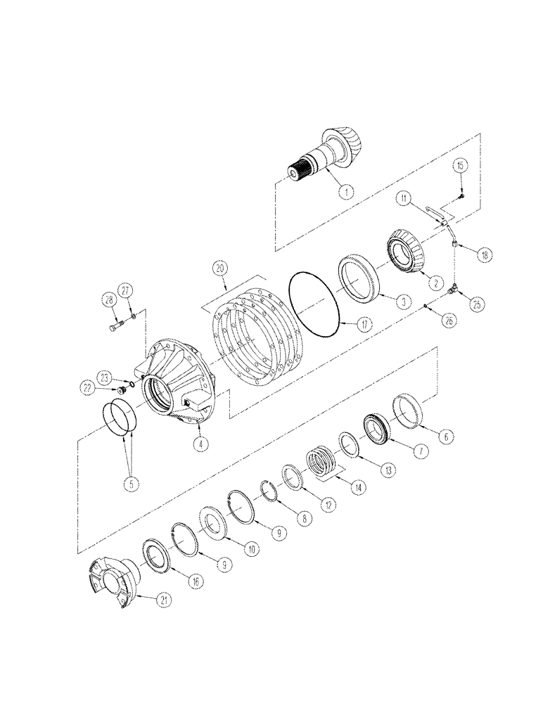 Схема запчастей Case IH STX425 - (06-73) - 500 SERIES AXLE ASSEMBLY - FRONT COVER (06) - POWER TRAIN