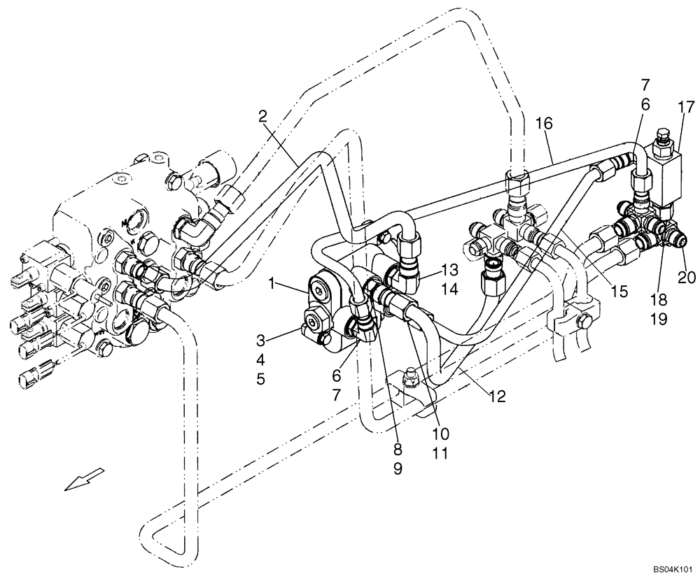 Схема запчастей Case IH 465 - (08-03) - HYDRAULICS - SELF-LEVELING (08) - HYDRAULICS