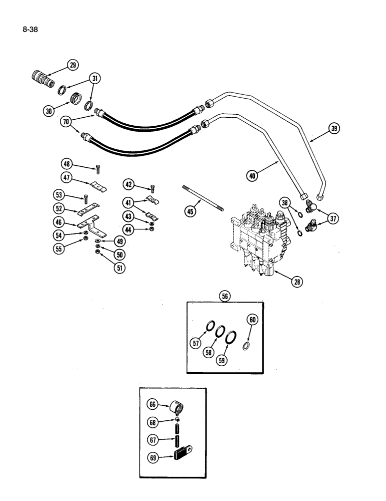 Схема запчастей Case IH 3394 - (8-38) - REMOTE HYDRAULICS ADD ON ATTACHMENT, THIRD CIRCUIT WITH LOAD CHECK (CONTINUED) (08) - HYDRAULICS